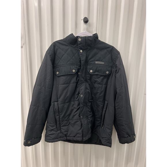 Columbia canvas quilted Shoulders Barn Chore Men’s Jacket Large Black - Picture 1 of 16